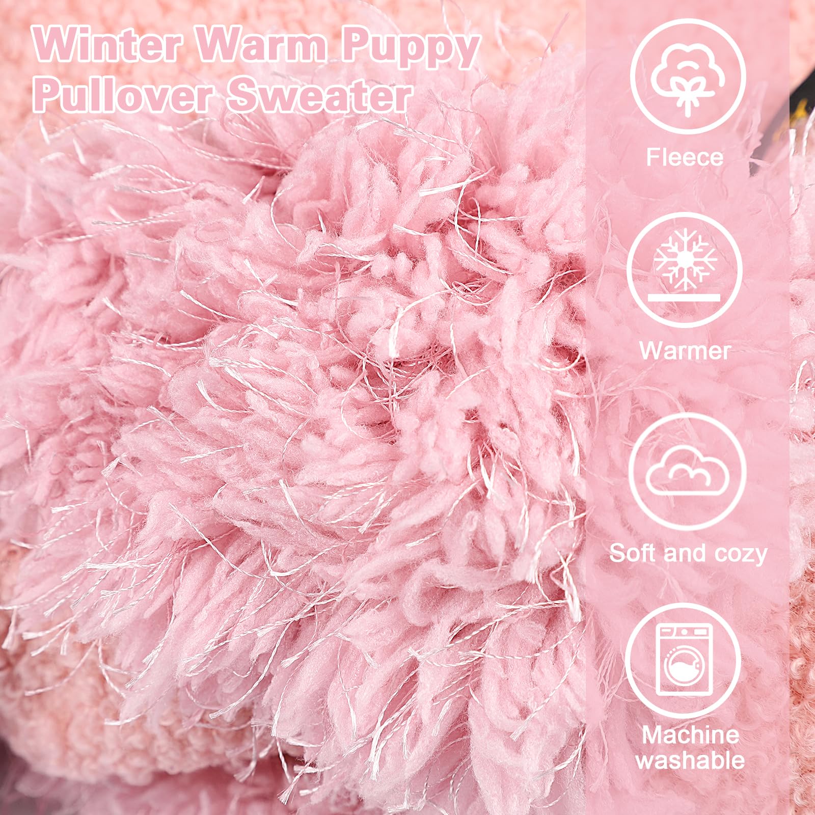 Dog Sweater Turtlenecks Dog Sweaters for Small Dogs Winter Fleece Doggy Clothes Puppy Cold Warm Coat Doggie Jacket for Chihuahua Yorkie Teacup Cat Outfit, Pink, XS
