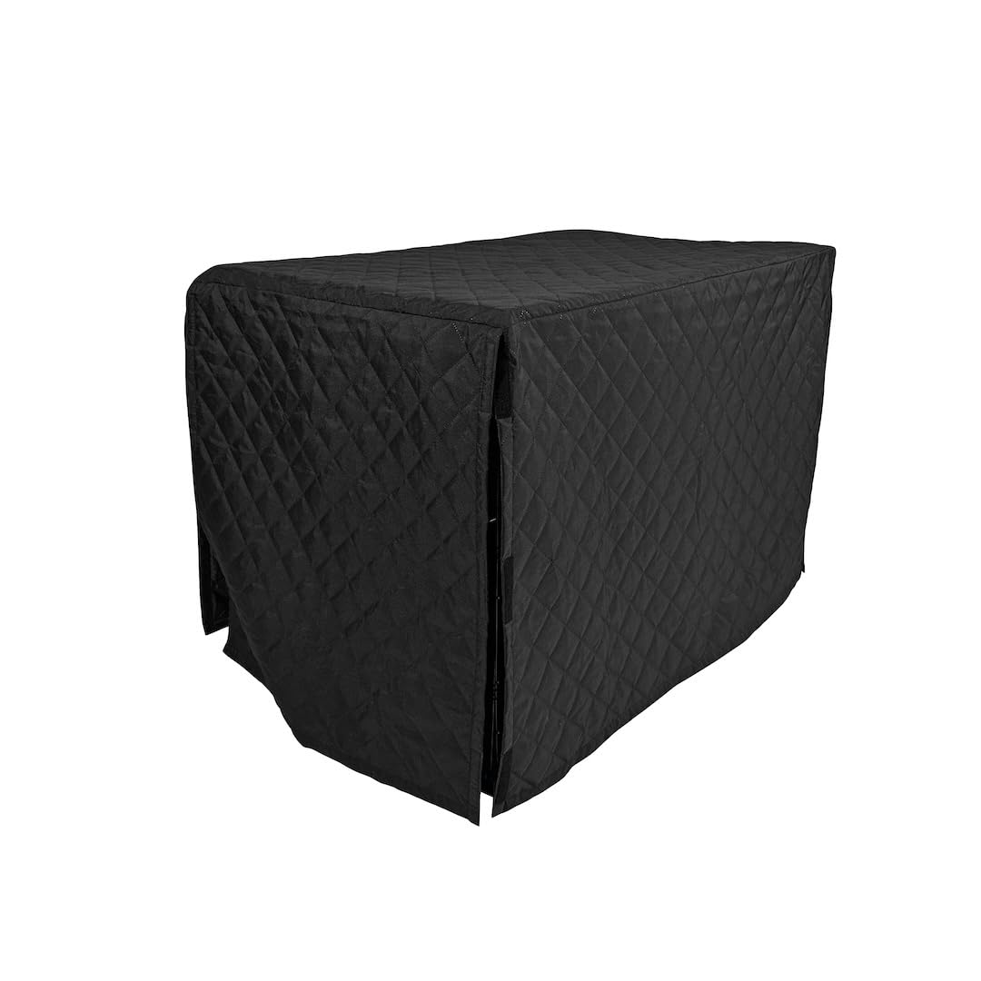 4Knines Quilted Dog Crate Cover – Heavy-Duty, Water-Resistant Fabric for Indoor/Outdoor Use – Durable Travel Cage Cover for Training, Weather Protection – Fits 42-Inch Crates – Black