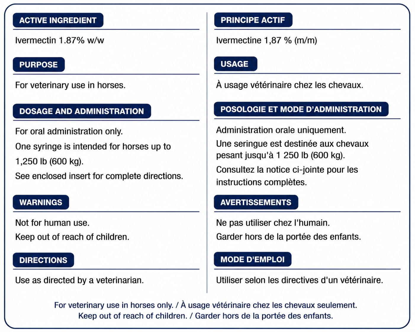 QZQAB Ivermectine Paste Équine 1,87% – Déparasitant oral saveur pomme, lot de 6