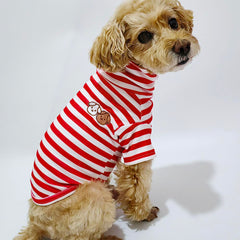 IMDOUBLEDOU embroidery close-up on dog shirt highlights playful design