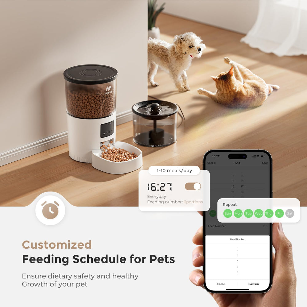 IMIPAW 5G WiFi cat feeder back view demonstrates multi-user control setup