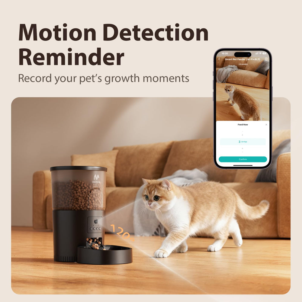 IMIPAW AI pet recognition captures which pet eats during monitoring.