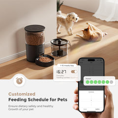 IMIPAW app control screen demonstrates remote feeding setup.