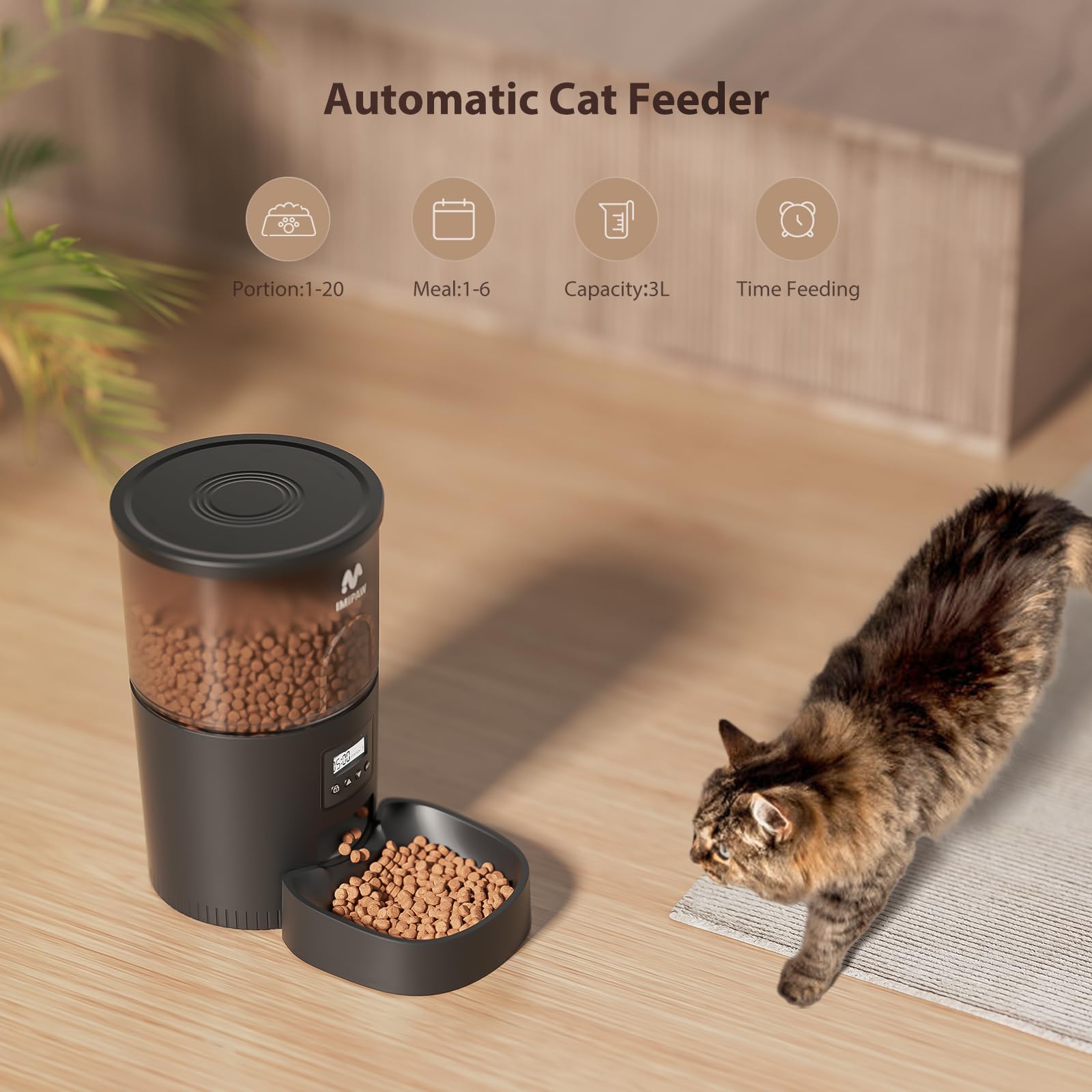 IMIPAW anti-clog outlet design reduces food jam at dispensing point.