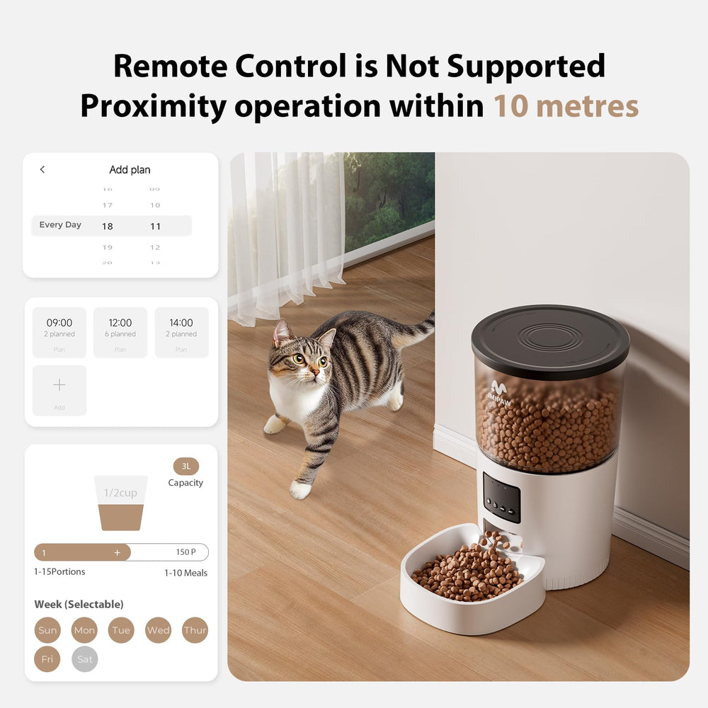 IMIPAW feeder top hopper highlighting 3L capacity for fresh meals