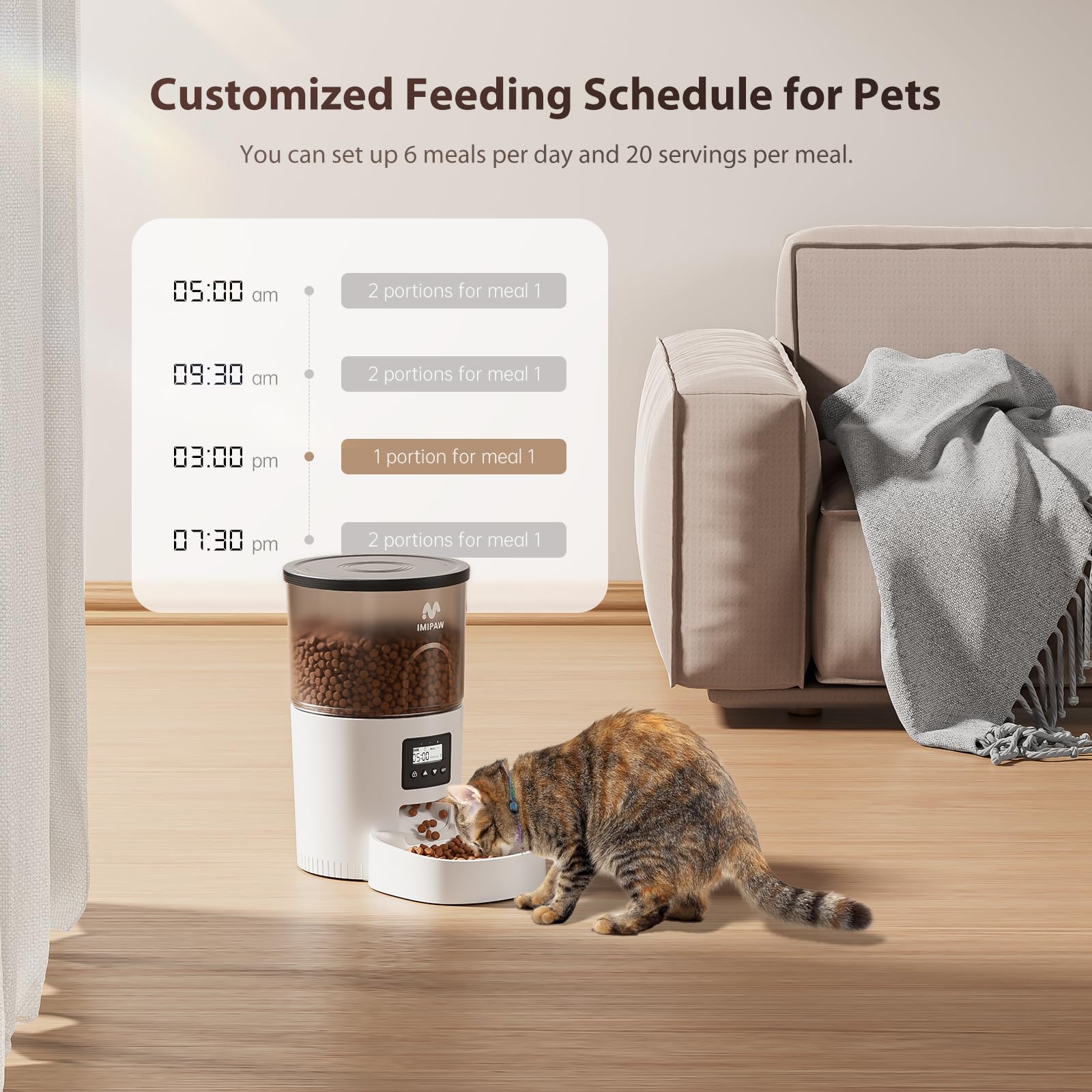 IMIPAW desiccant bags inside compartment to keep dry food fresh