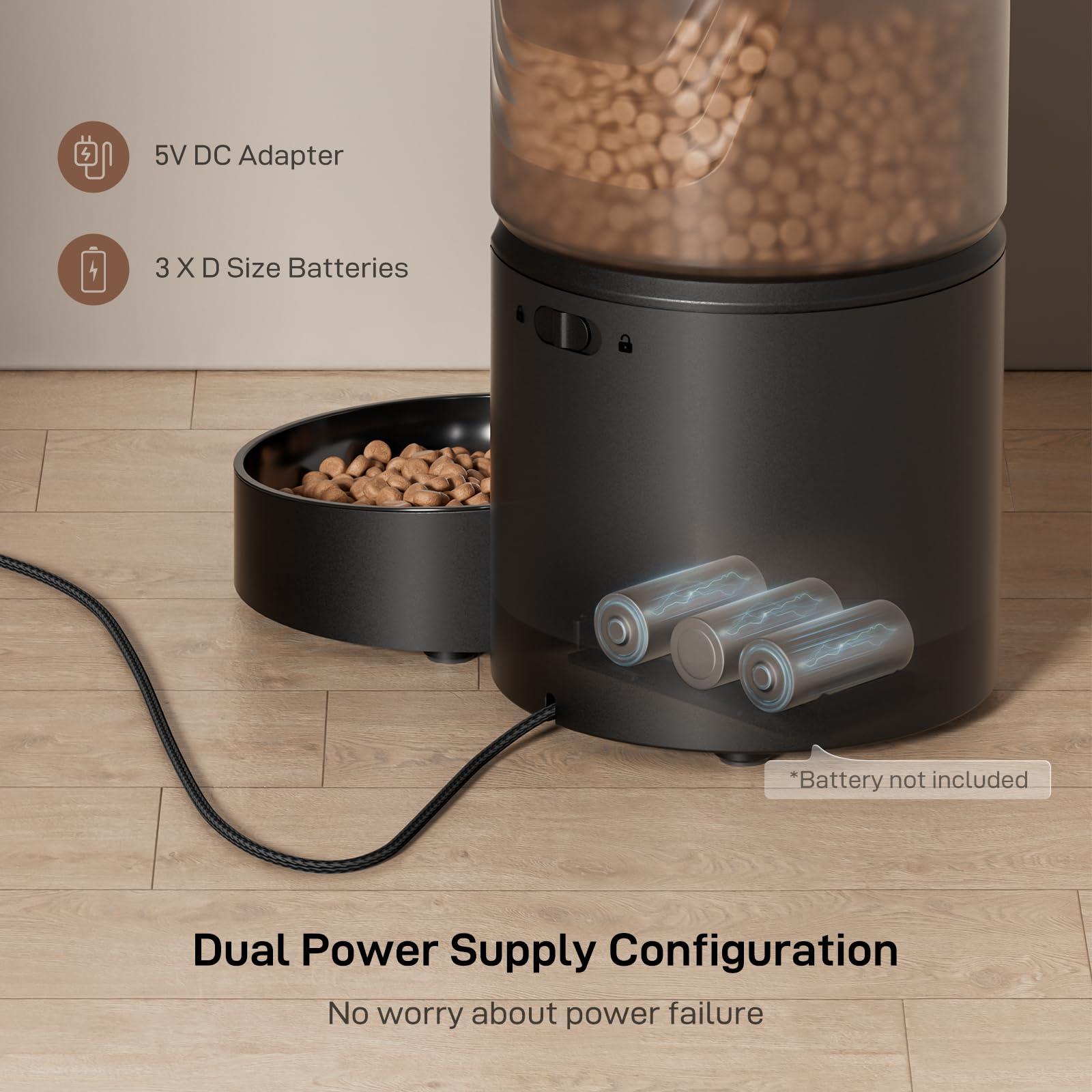 IMIPAW PET Automatic Cat Feeder 3L capacity holds dry food for busy days