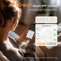 IMIPAW PET app control panel image showing easy meal scheduling for busy households