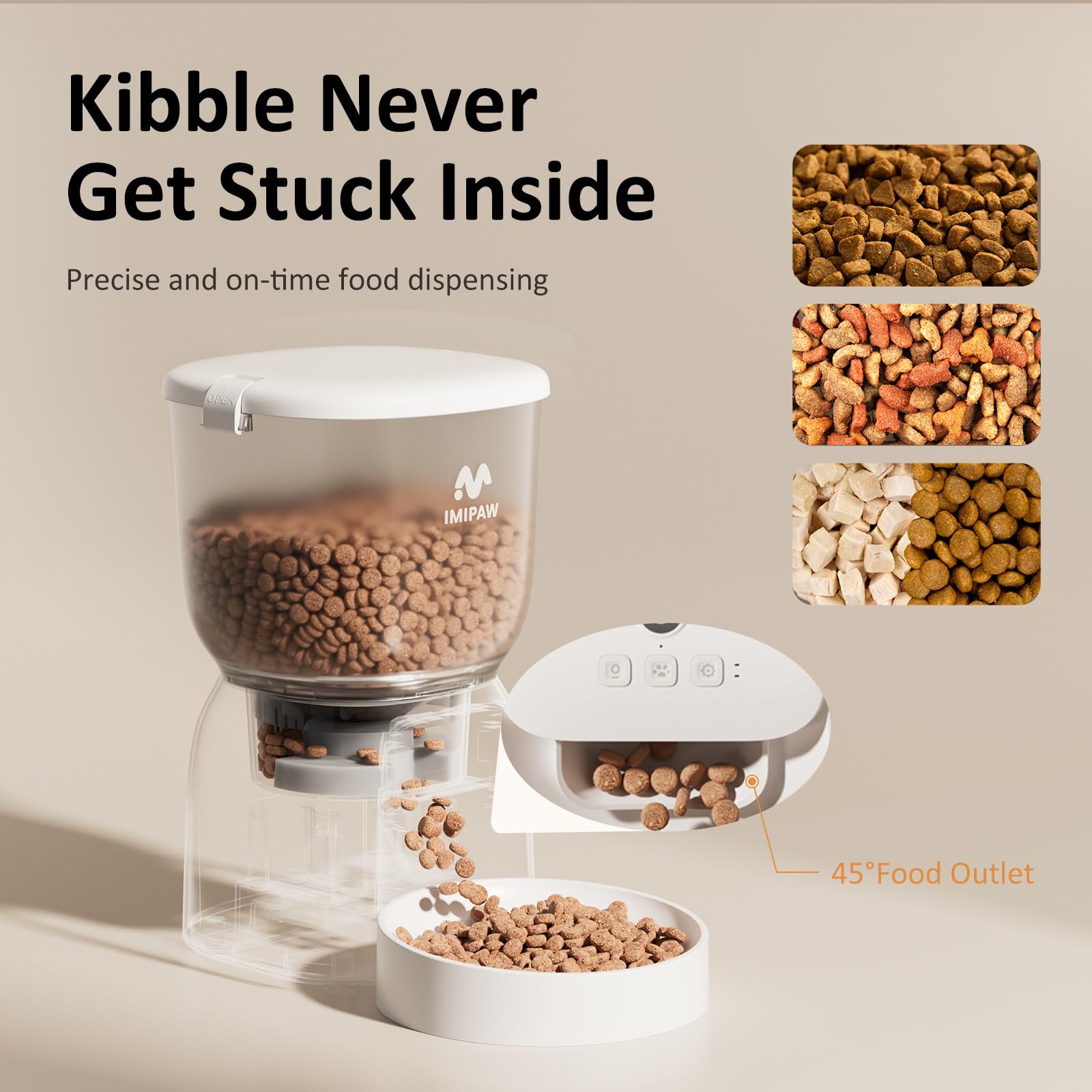 IMIPAW PET feeder detachable parts for easy cleaning and maintenance.