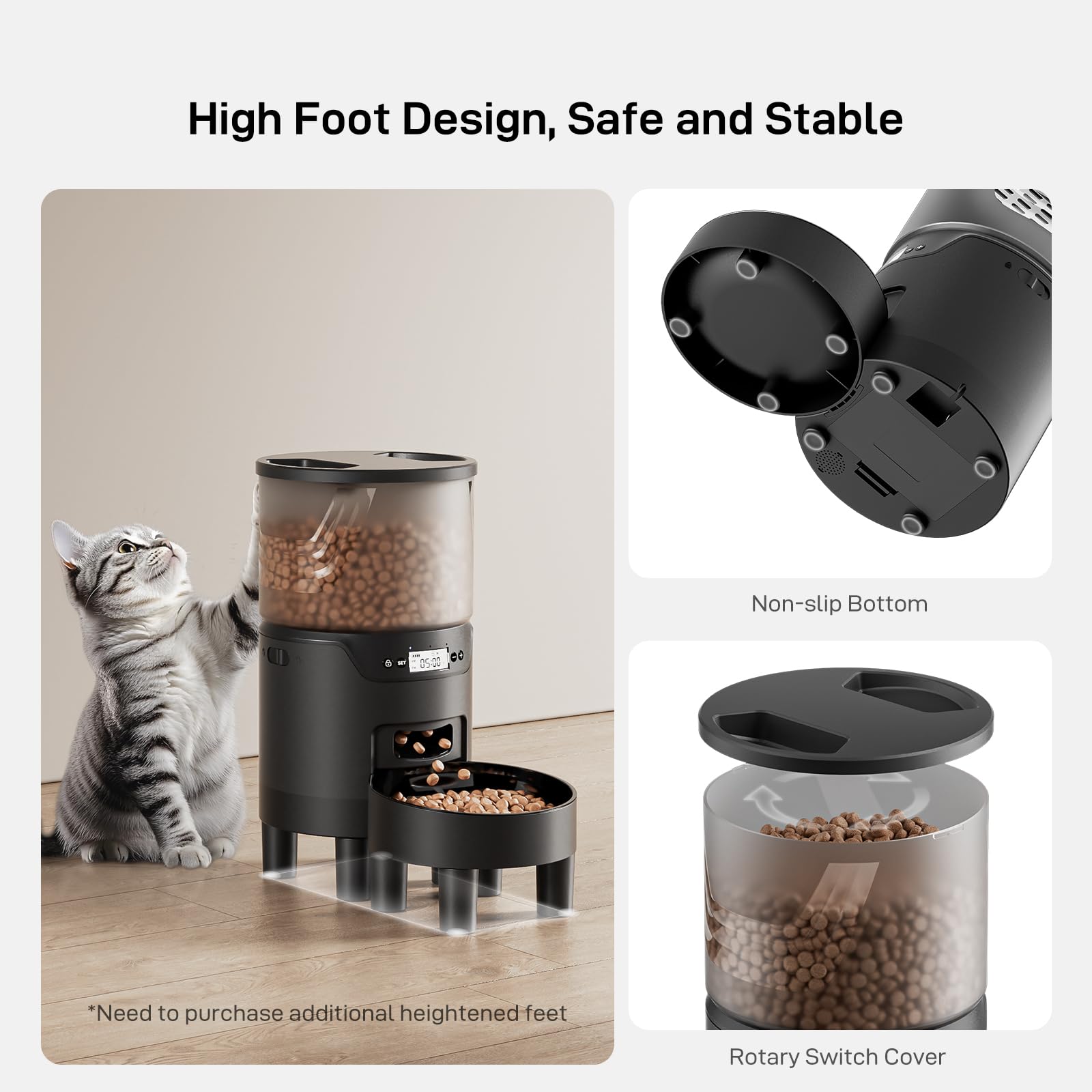IMIPAW PET Automatic Cat Feeder detachable tank for easy cleaning