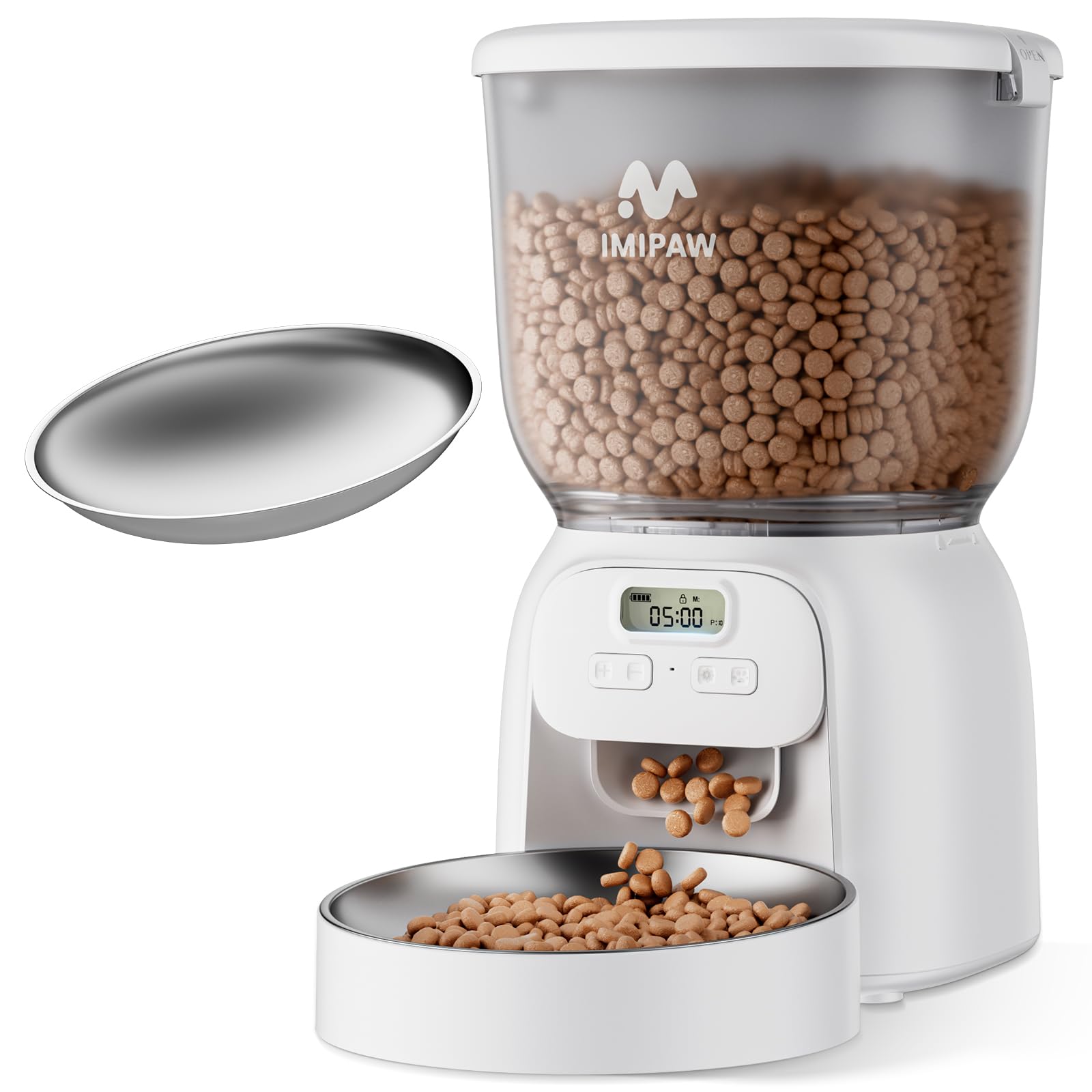 IMIPAW PET automatic cat feeder front view with timer for reliable scheduled meals