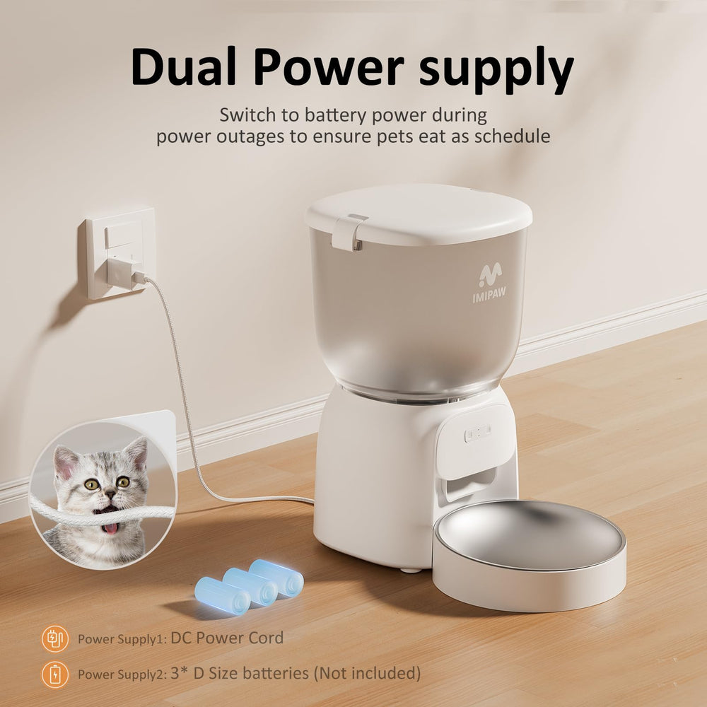 IMIPAW PET timed feeding feature demonstrates up to ten meals daily with adjustable portions