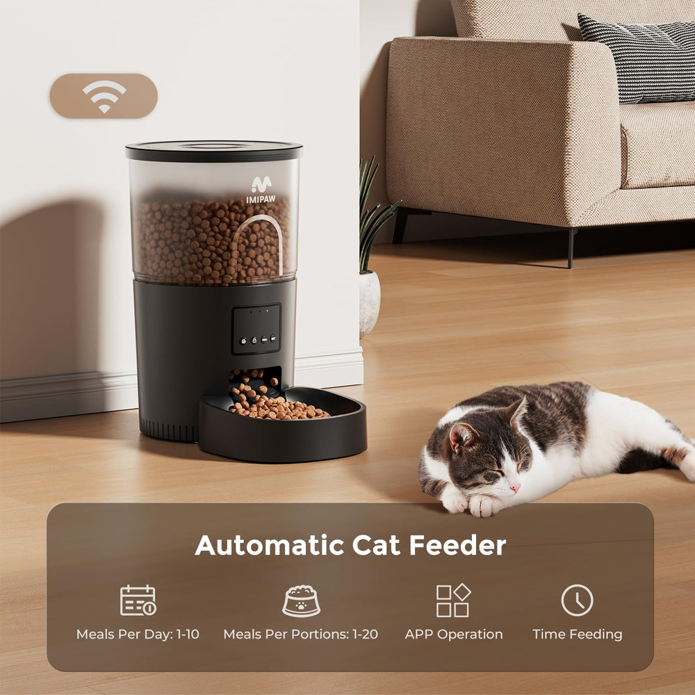 IMIPAW safety latch prevents curious cats from prying open the feeder.