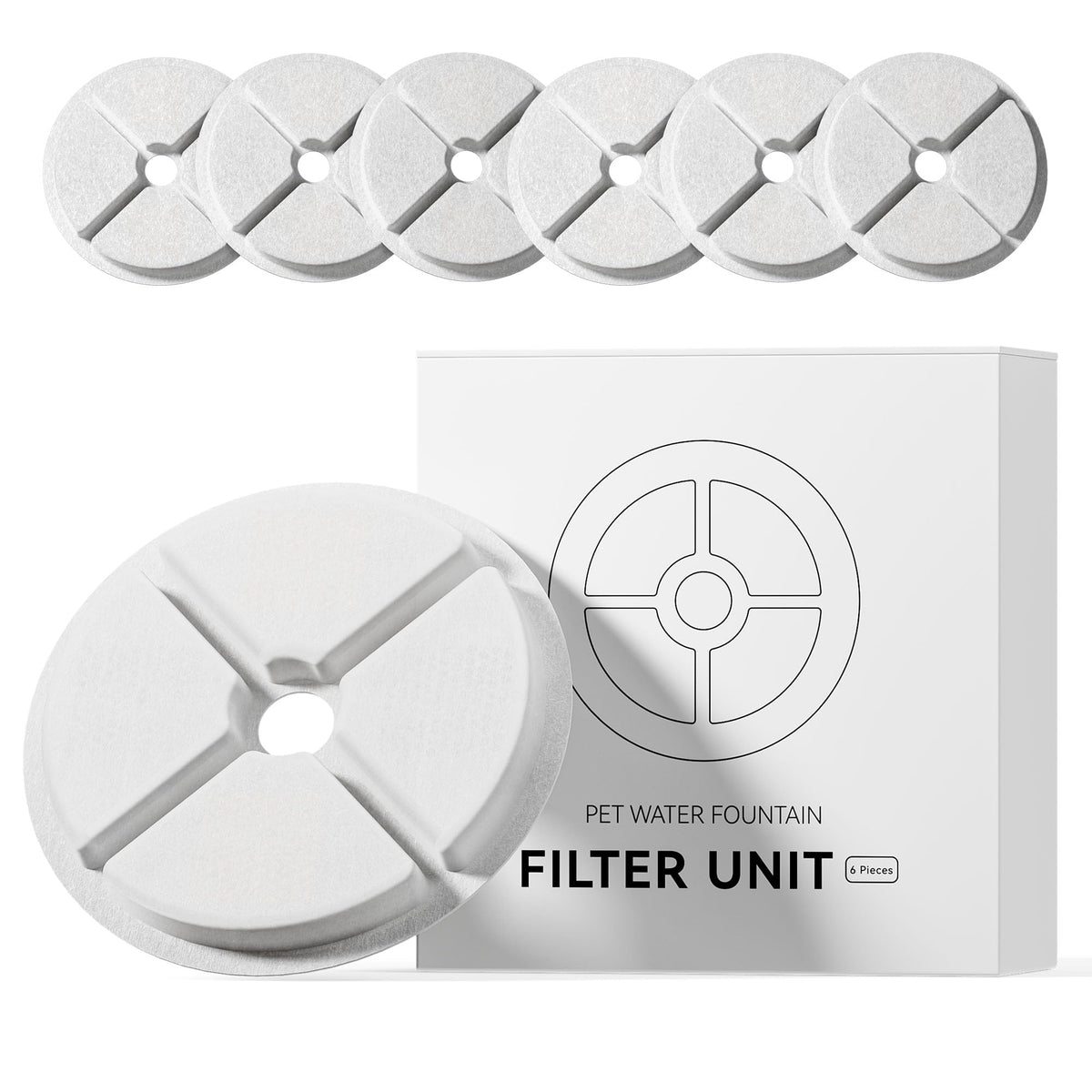 IMIPAW W03 replacement cartridge box showing six individually sealed filters for hygienic use.