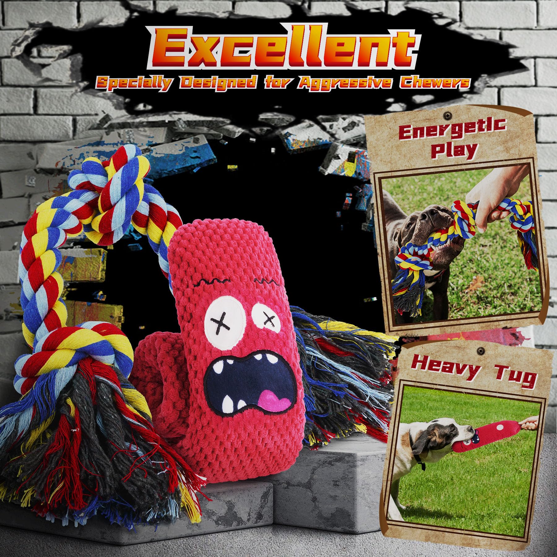 IMMADBUNY nylon bone beef-flavored for long-lasting chewing and engagement.