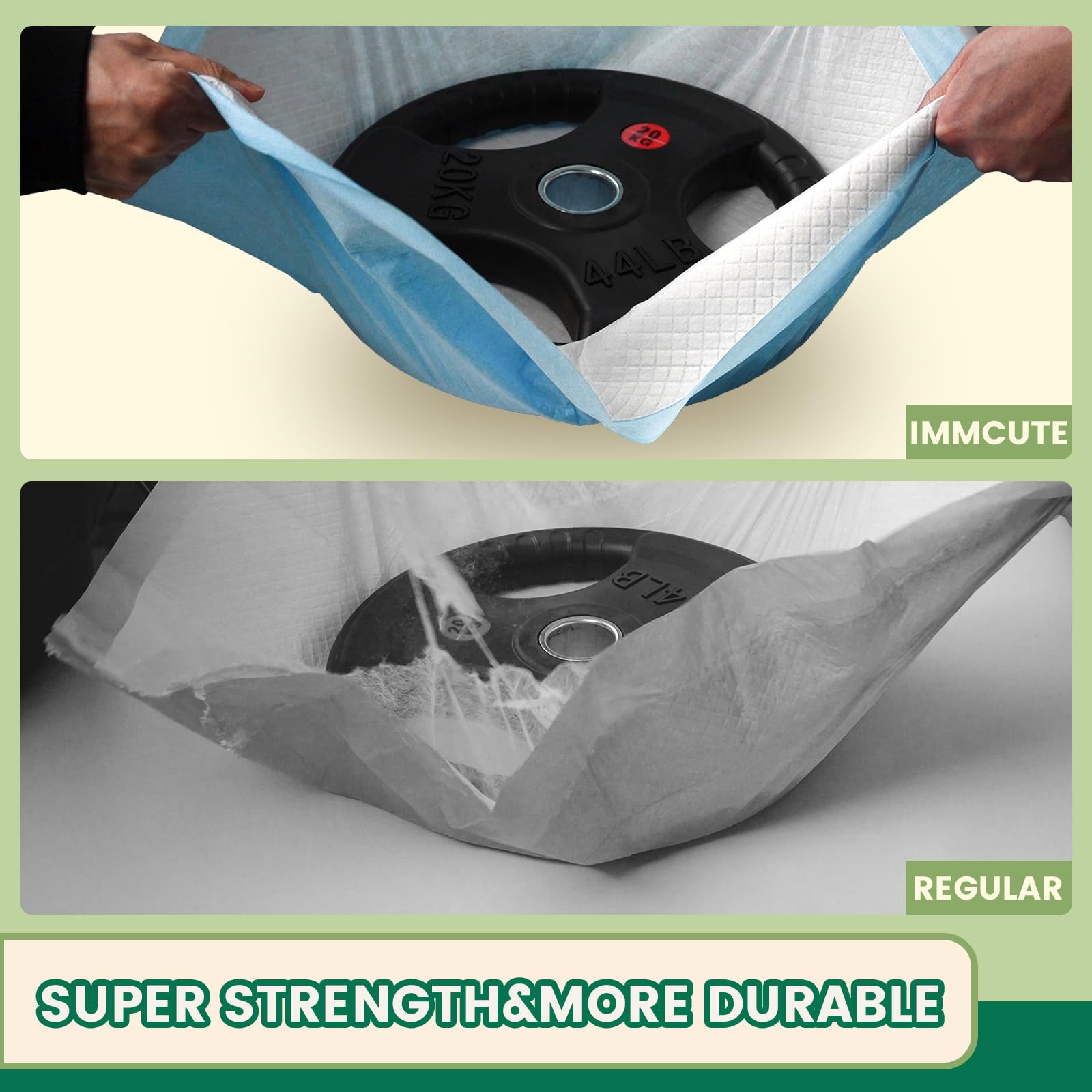 IMMCUTE diamond-quilted surface closeup shows quick-dry urine locking