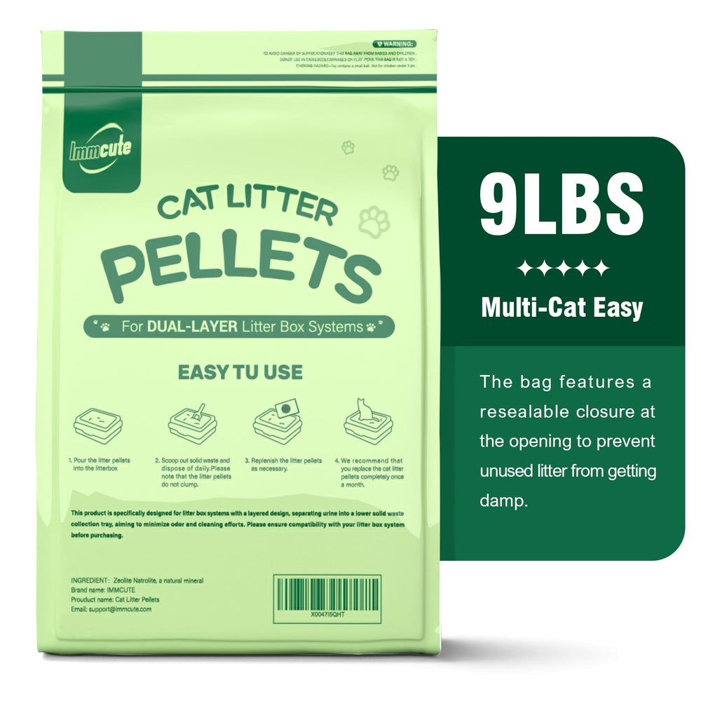 IMMCUTE dust-free pellets during packaging reduce airborne dust.