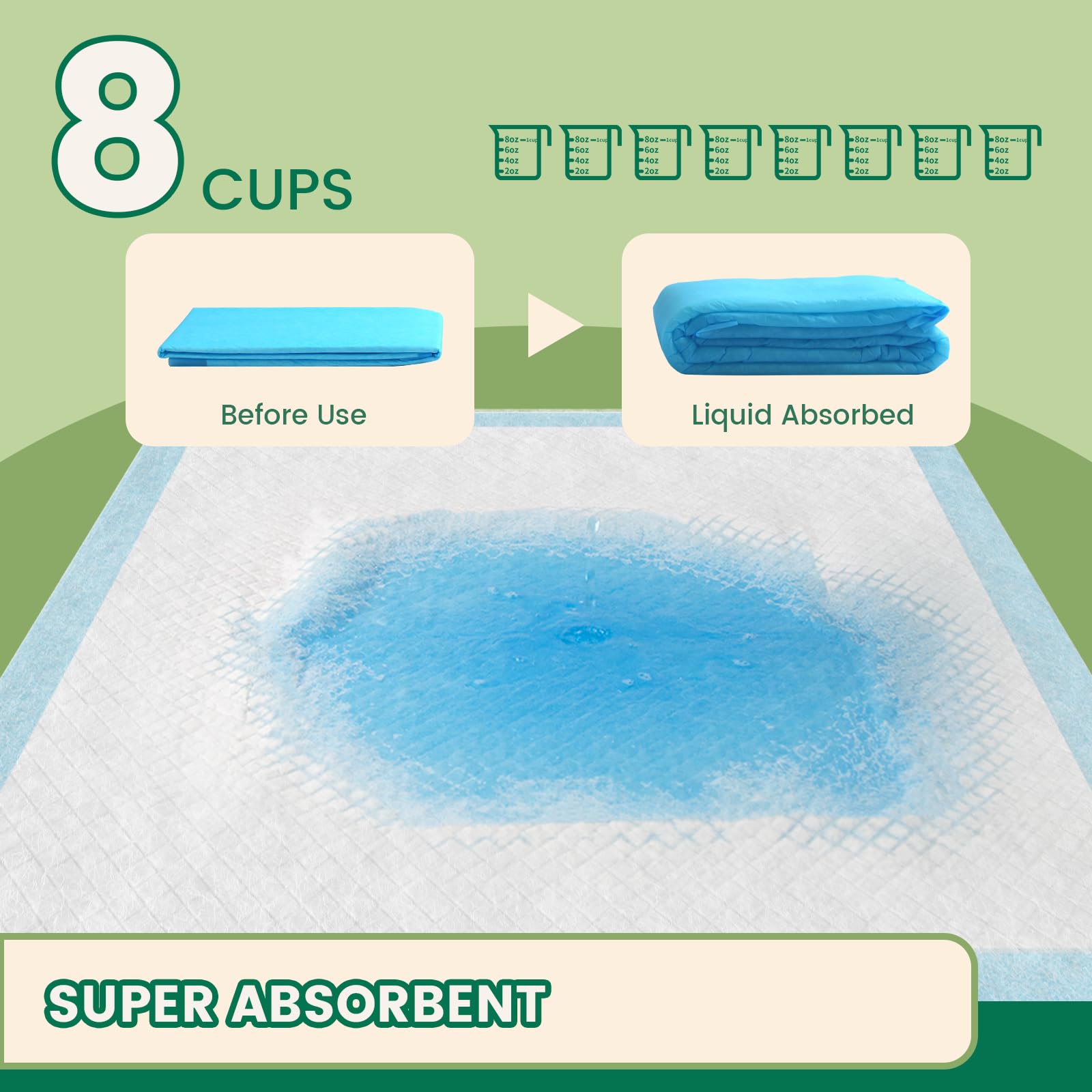 IMMCUTE heavy-absorbent core closeup highlights rapid liquid uptake