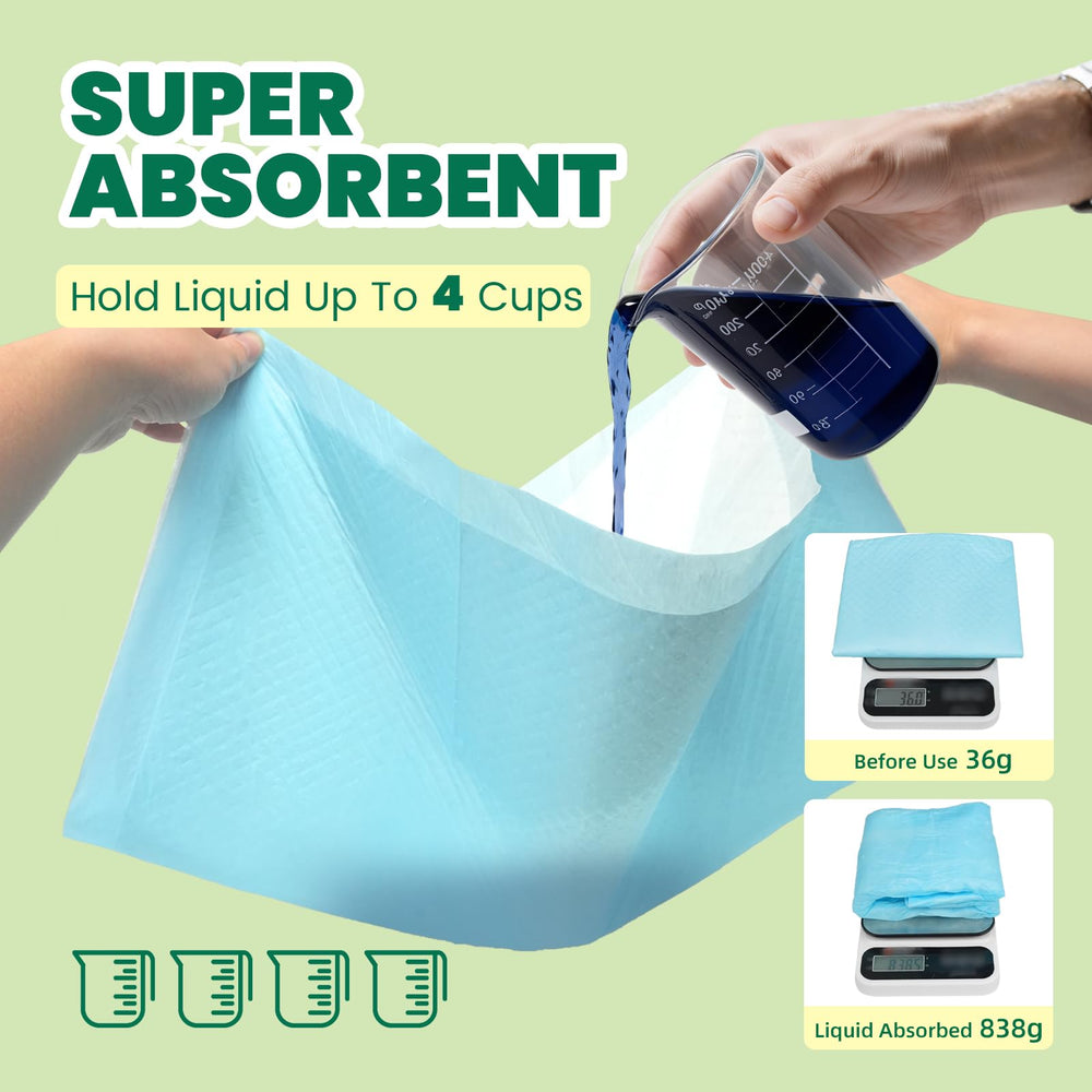 IMMCUTE pad with leak-proof backing protects floors during use.