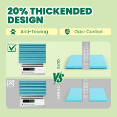 IMMCUTE heavy-duty puppy pad side view emphasizes thick core for containment and protection.