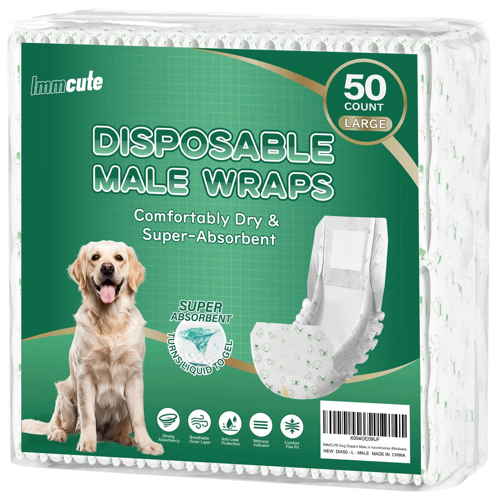 IMMCUTE large dog diapers wraps wide coverage offer secure fit for active dogs