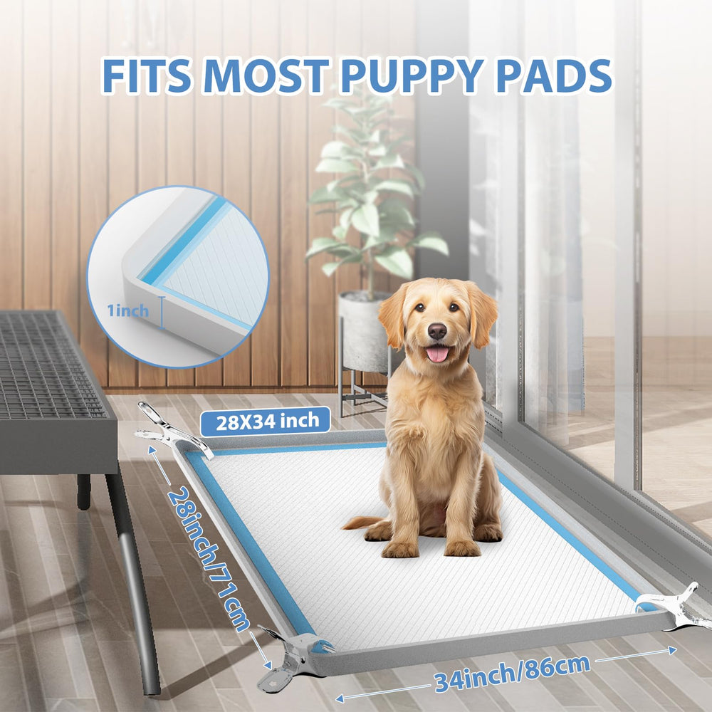 IMMCUTE pee pad holder with high edges help contain leaks for cleaner floors