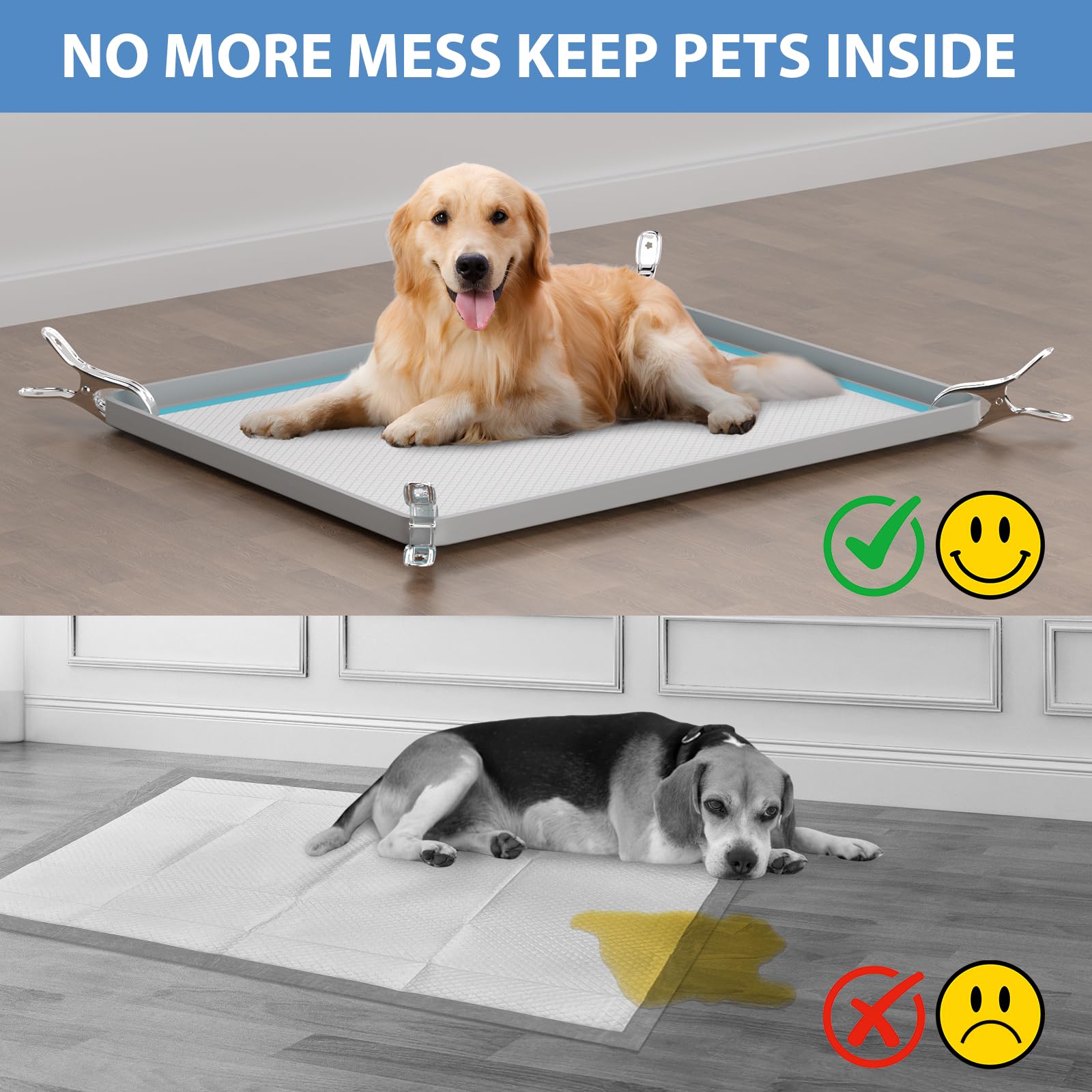 IMMCUTE pee pad holder includes 4 fixing clips for added stability