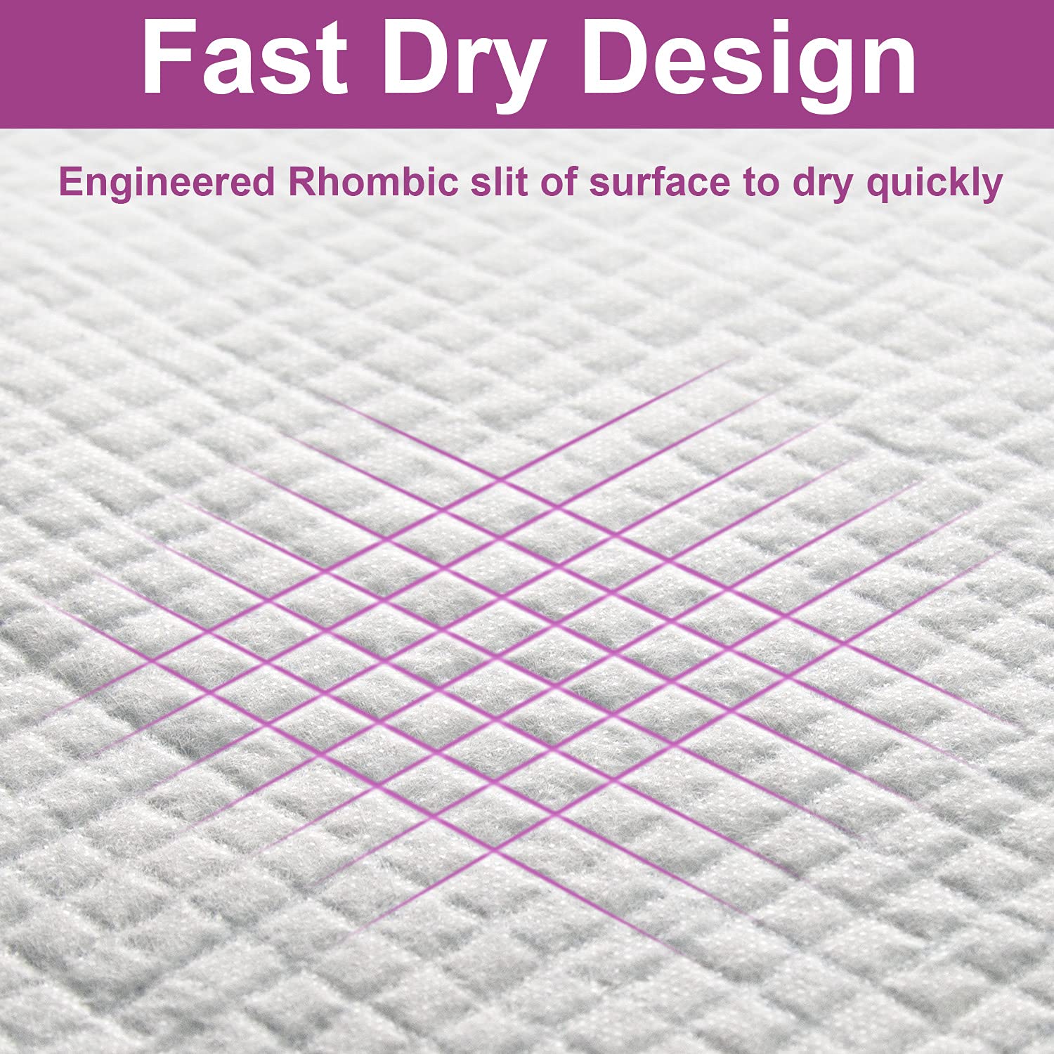 IMMCUTE quick-dry technology turns liquid into gel to reduce tracking.