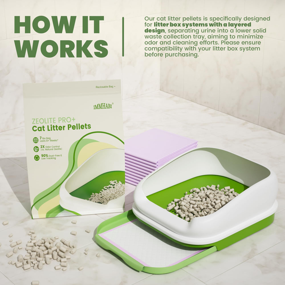IMMHABI cat pee pads 10-count illustrating odor-absorbing quick-drying surface for mess-free changes.
