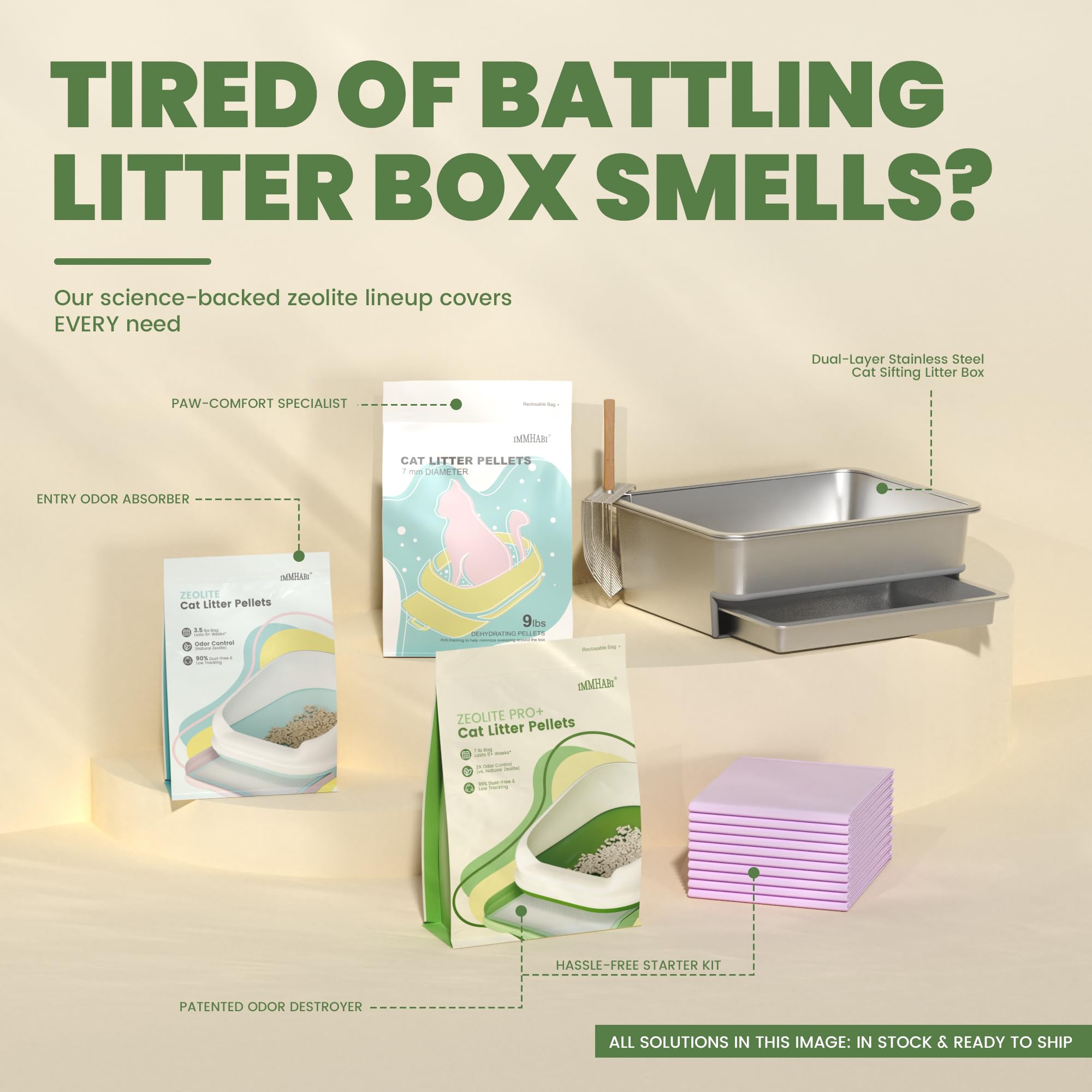 IMMHABI dual-layer compatibility demonstrates seamless use with shifting litter boxes