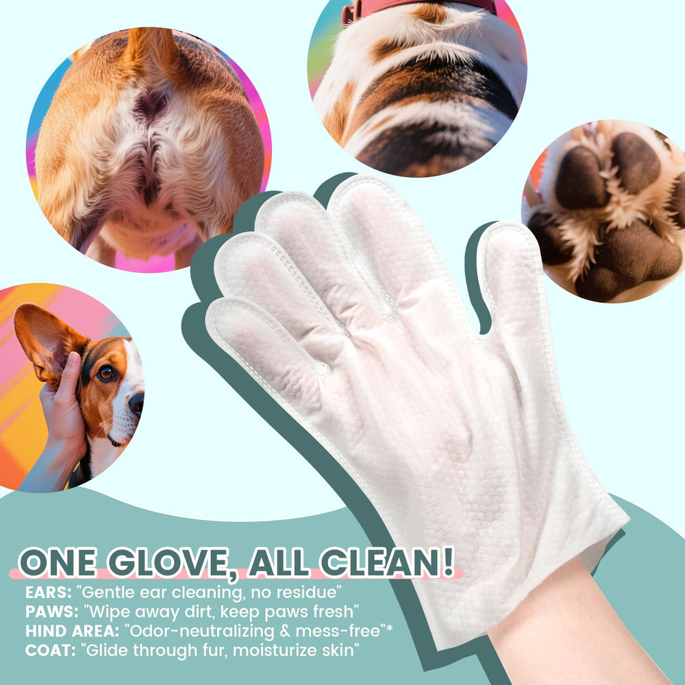 IMMHABI pet glove wipes after-play coat appears refreshed and deodorized