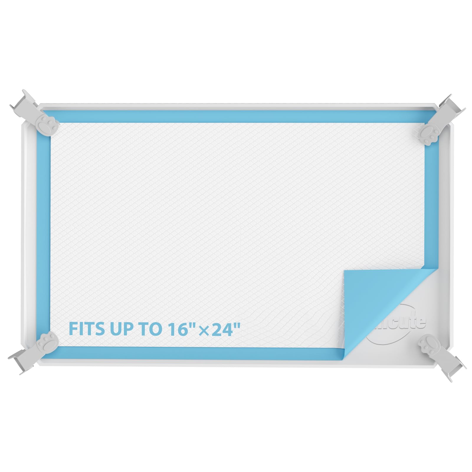 IMMCUTE Pee Pad Holder fits up to 16x24 pads for stable potty sessions.