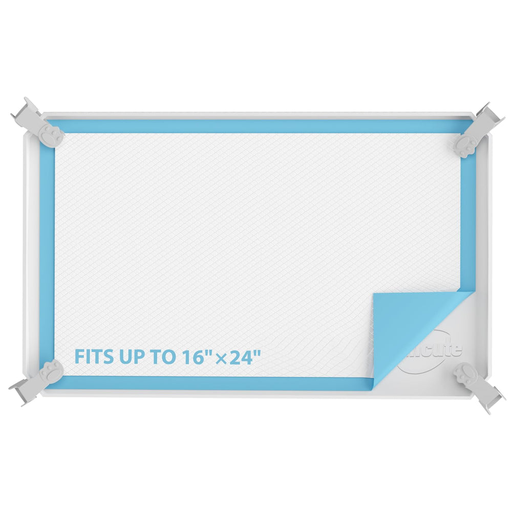 IMMCUTE Pee Pad Holder fits up to 16x24 pads for stable potty sessions.