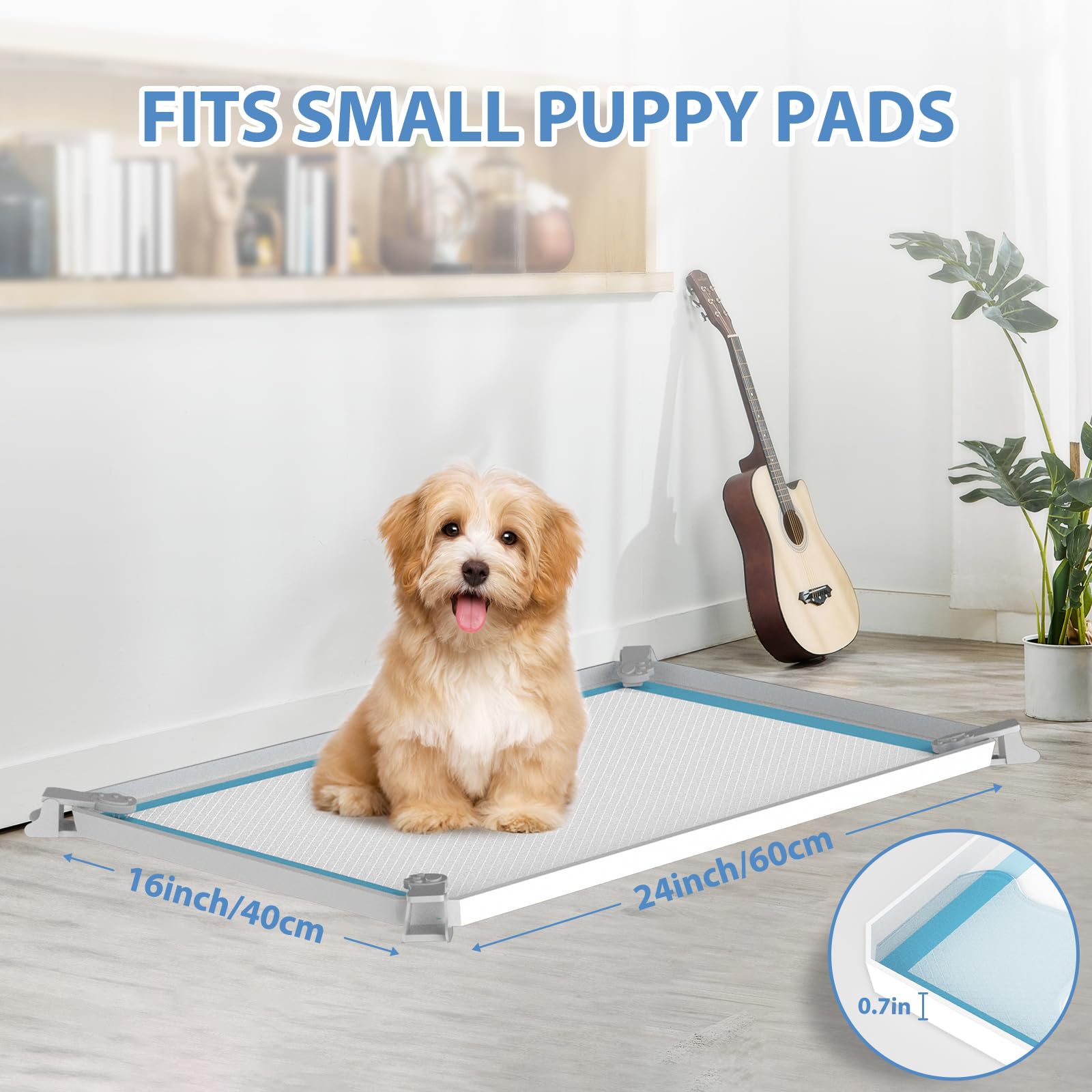IMMCUTE Pee Pad Holder with 8 clamps keeps pads in place during play.