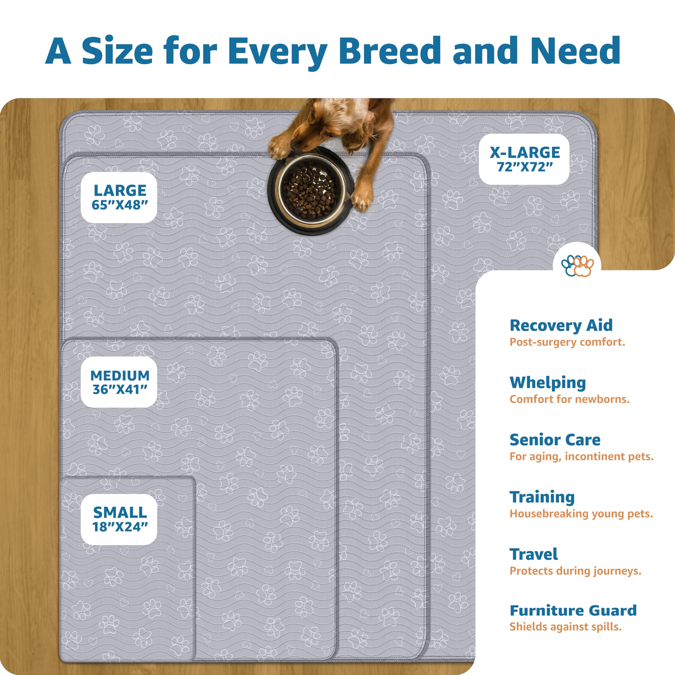 IMPROVIA multi-use protection pet mat used as playpen pad or indoor mat.