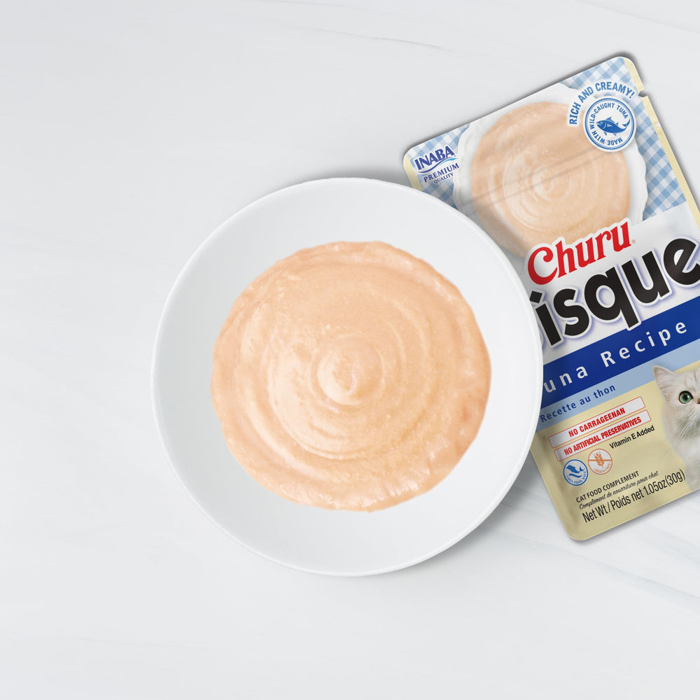 INABA Churu Bisque tuna serving in a bowl demonstrating moisture-rich texture