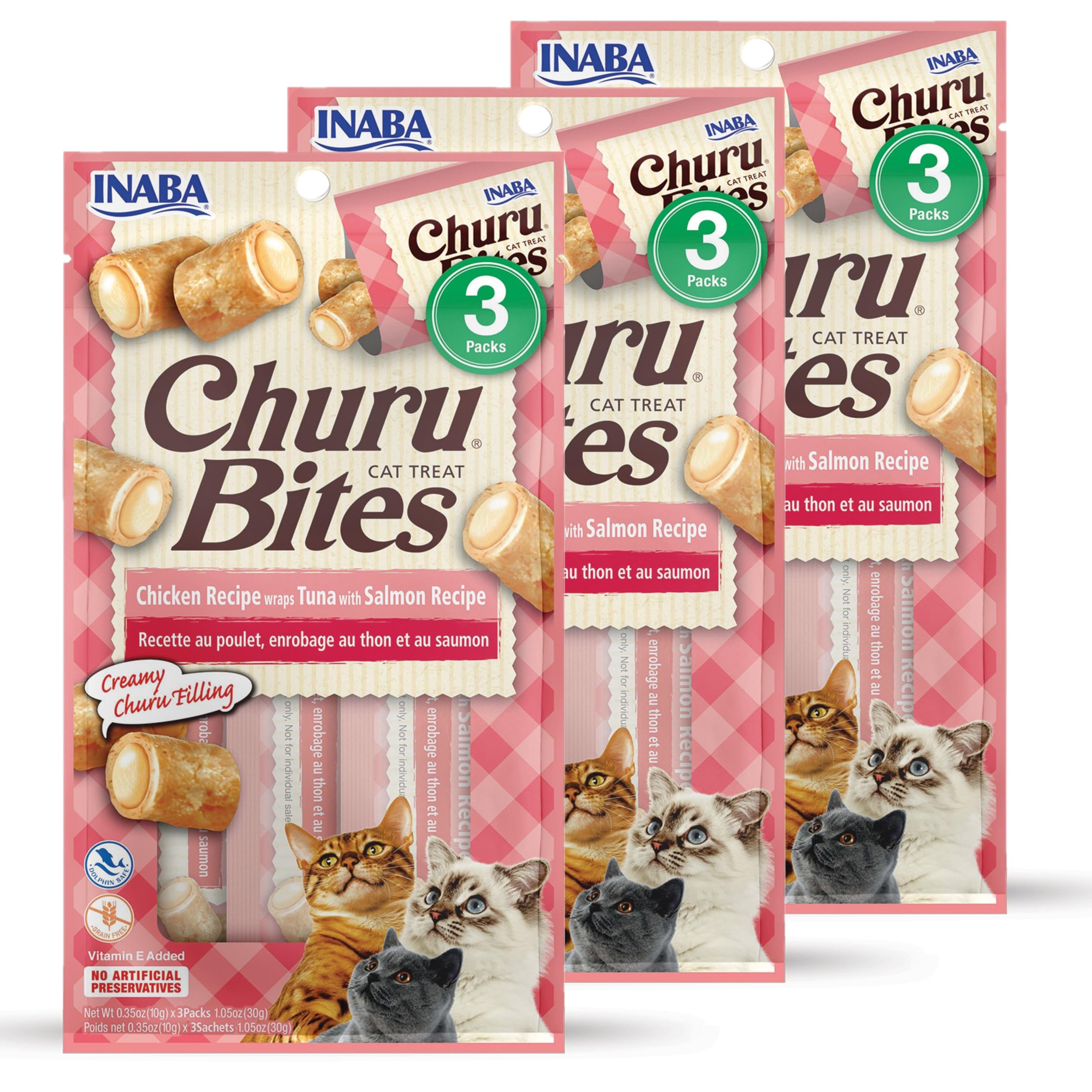 INABA Churu Bites en caja de tubos, listo para snack diario y frescura