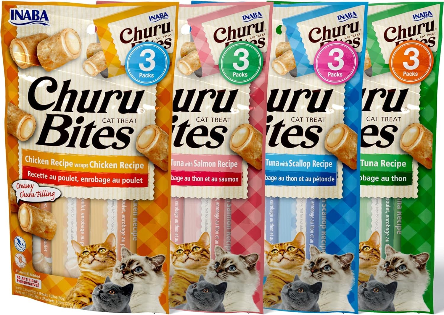 INABA Churu Bites cat tubes collection perfect for portioned feeding