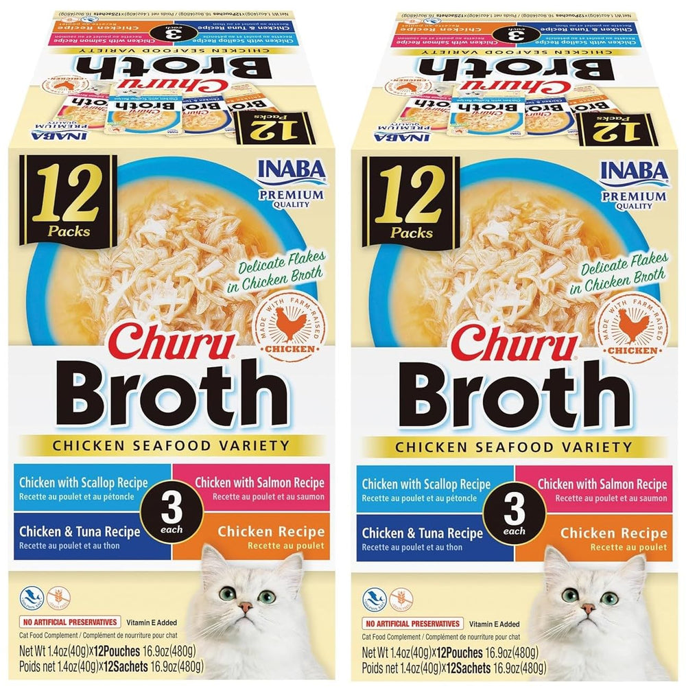 INABA Churu broth chicken-tuna pouch ready to add hydration and flavor to meals.