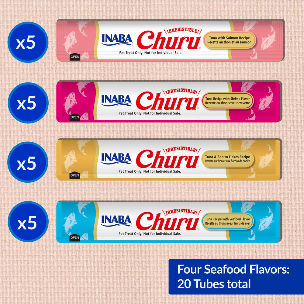 INABA Churu cat treats topper for meals shows versatile wet or dry food use.