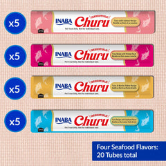 INABA Churu cat treats topper for meals shows versatile wet or dry food use.