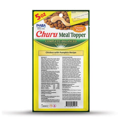 INABA Churu chicken-pumpkin tube closeup shows creamy texture dogs enjoy.