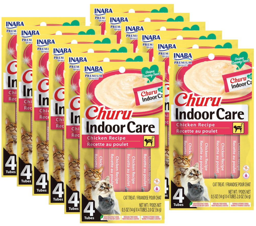 INABA Churu chicken tube packaging shown for convenient hydration-friendly feline treats