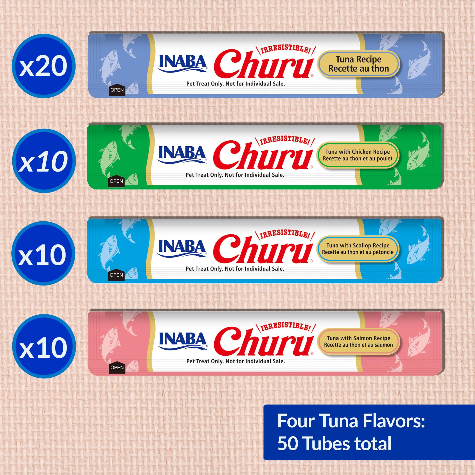 Inaba Churu chicken tube used as topper for wet or dry food.