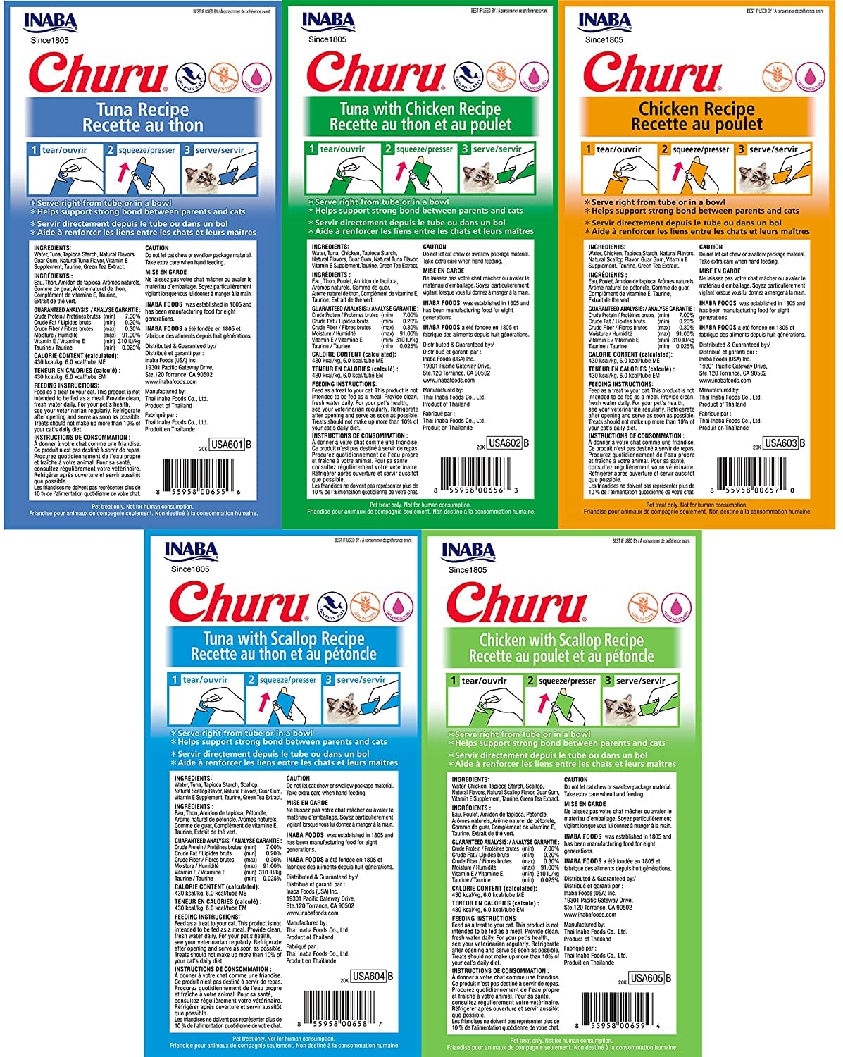 INABA Churu hand-fed tubes encourage interactive feeding and bonding.