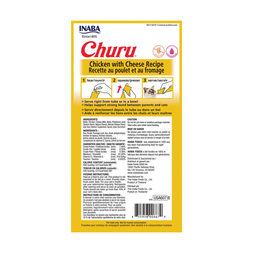 INABA Churu hand-feeding cat treat captures bonding during feeding.