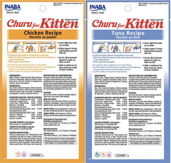 INABA Churu kitten puree texture highlights grain-free, high-moisture formula for kitten hydration.