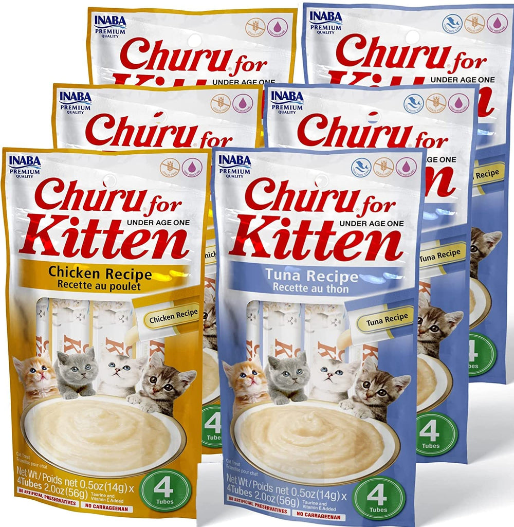 INABA Churu kitten tube closeup shows creamy texture ideal for hand feeding bonding.