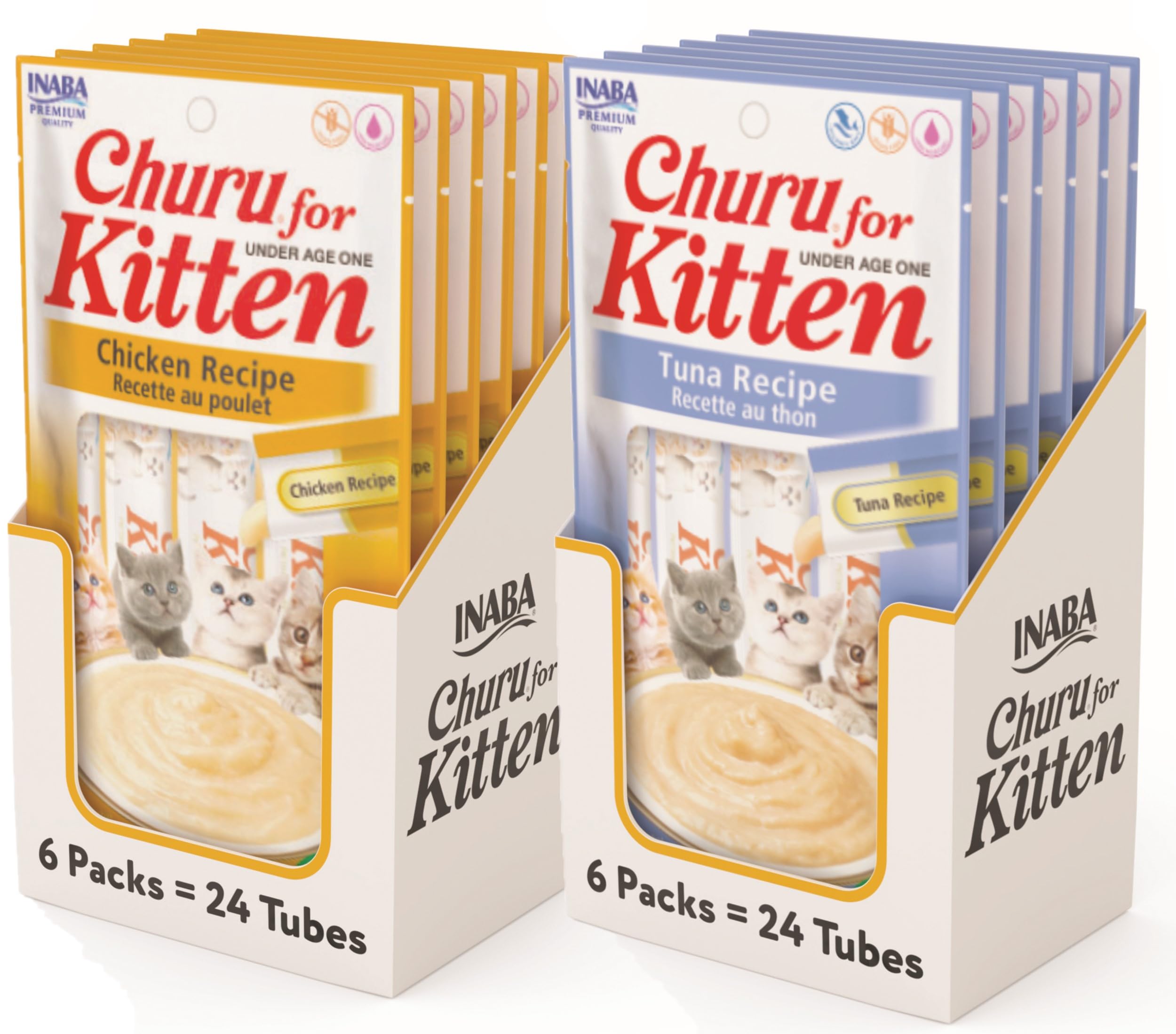 INABA Churu kittens creamy puree tuna tube open for serving