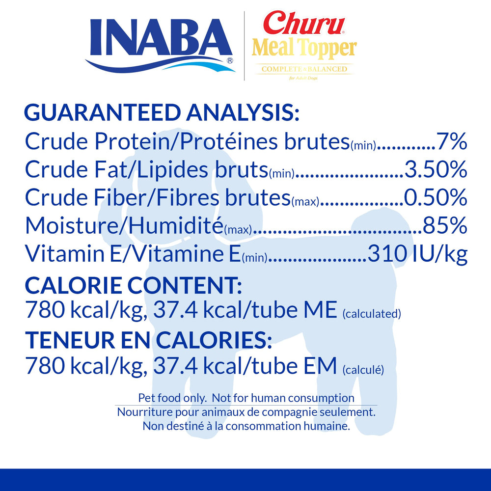 INABA Churu meal-topper on kibble highlights versatile topping for dry food.